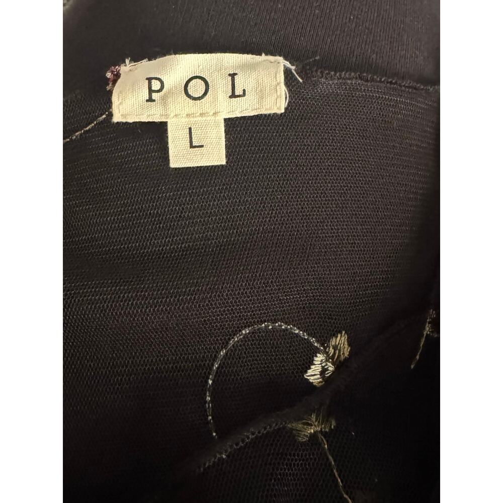 POL Mesh Floral Embroidered Top L Fairy Grunge Coquette Sheer Bell Sleeve - Picture 8 of 8